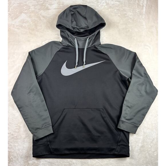 Nike Other - Nike Black Gray Dri-Fit Hoodie Men L Pullover Training Athletic Performance Gym